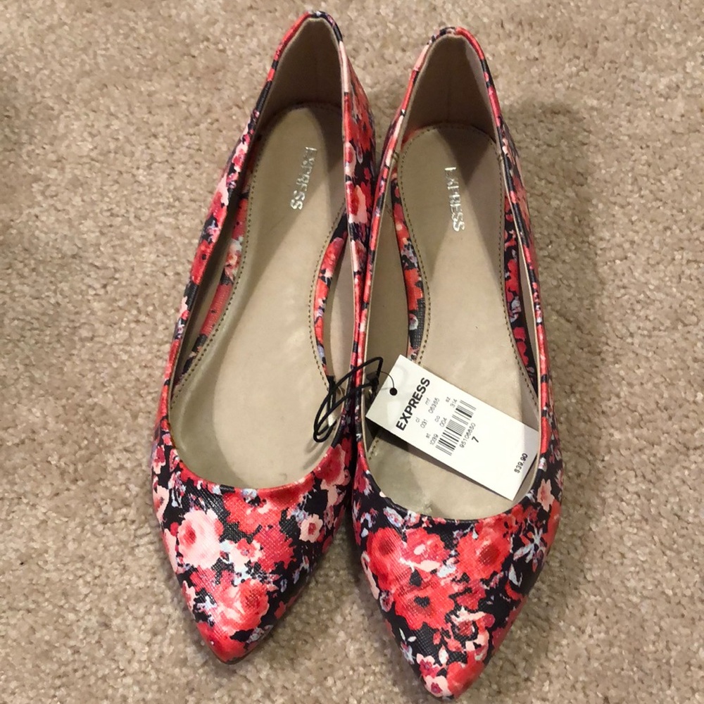 Express flat floral shoes